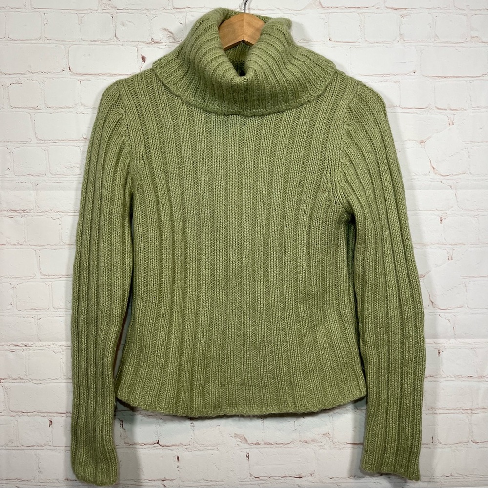 Vintage RRL Sweater Womens Medium Green Mohair Ralph Ralph Lauren Turtleneck